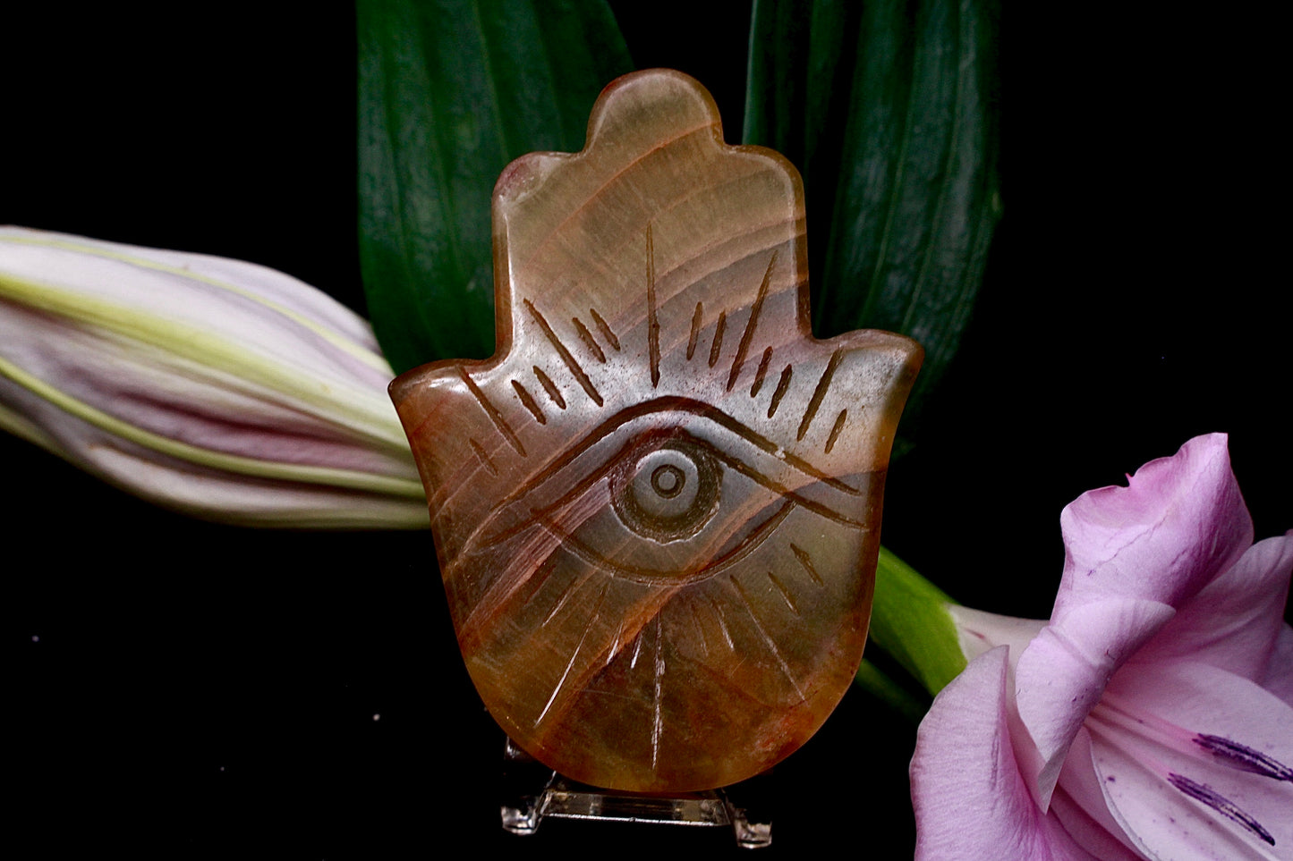 Fluorit Carving Hamsa Hand