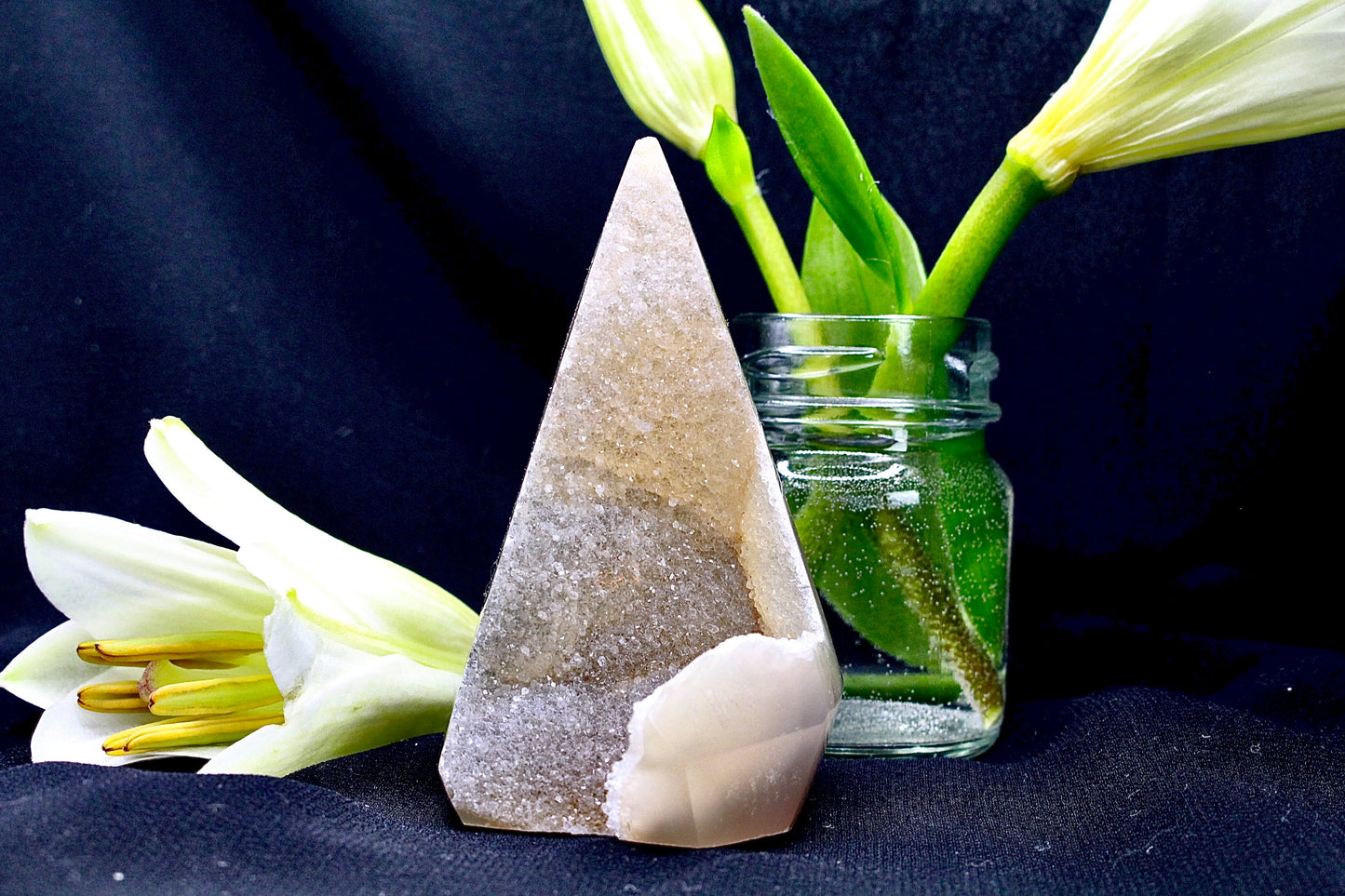 Achat Spitze mit Druse