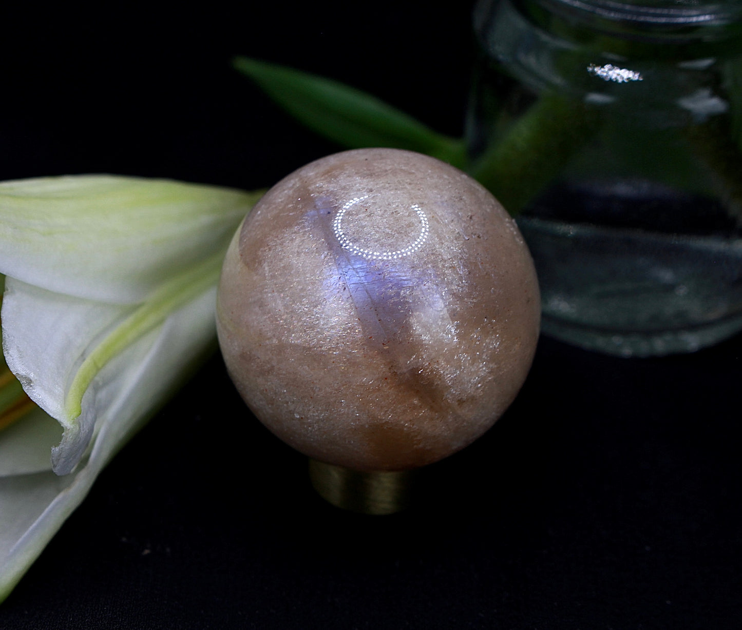 Mondstein mit Sonnenstein Kugel