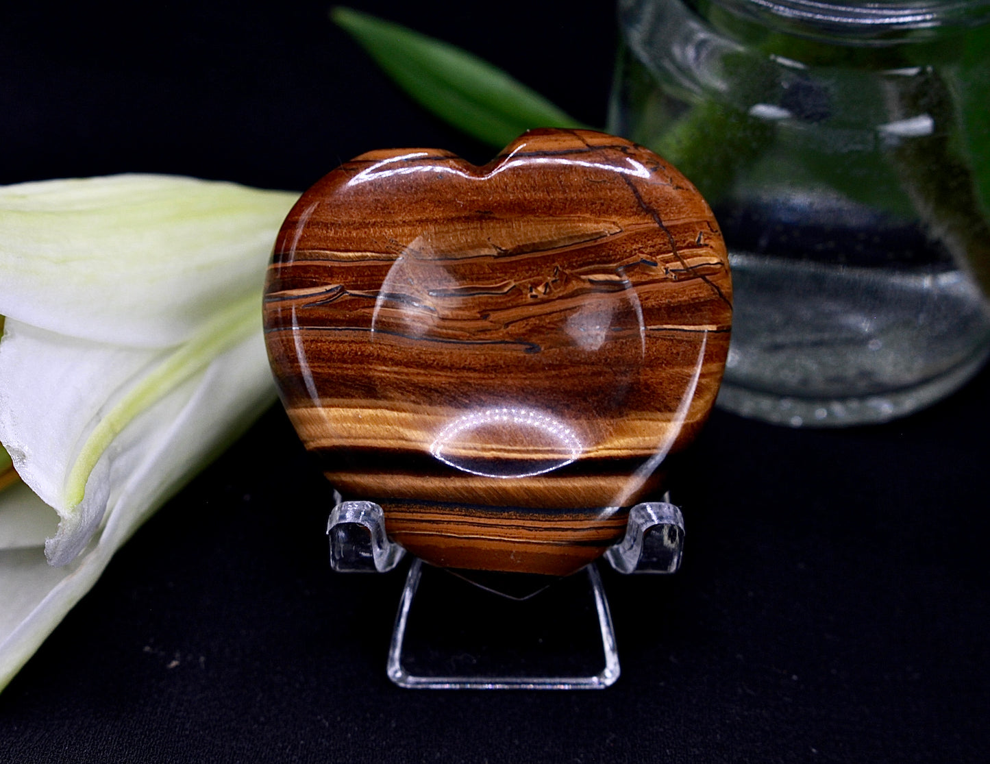 Kugelhalter Tigerauge Herzform