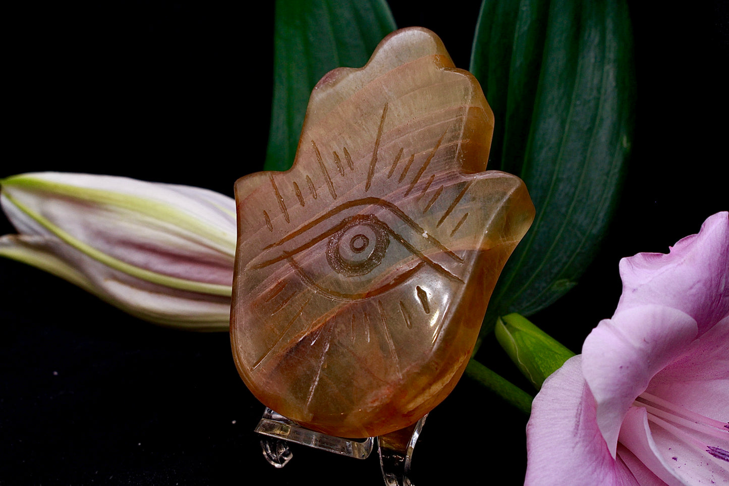 Fluorit Carving Hamsa Hand